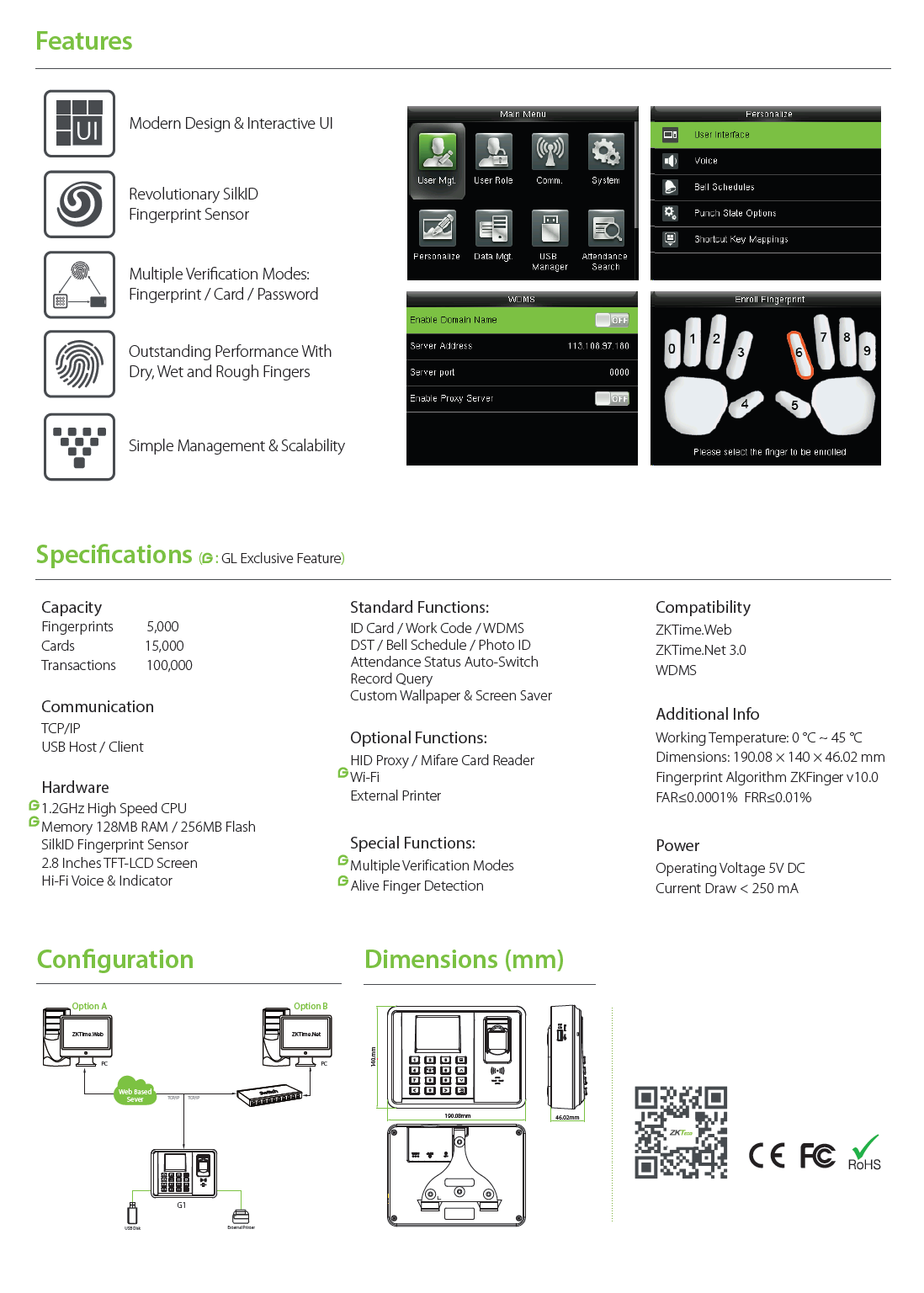 Fingerprint time attendance systems